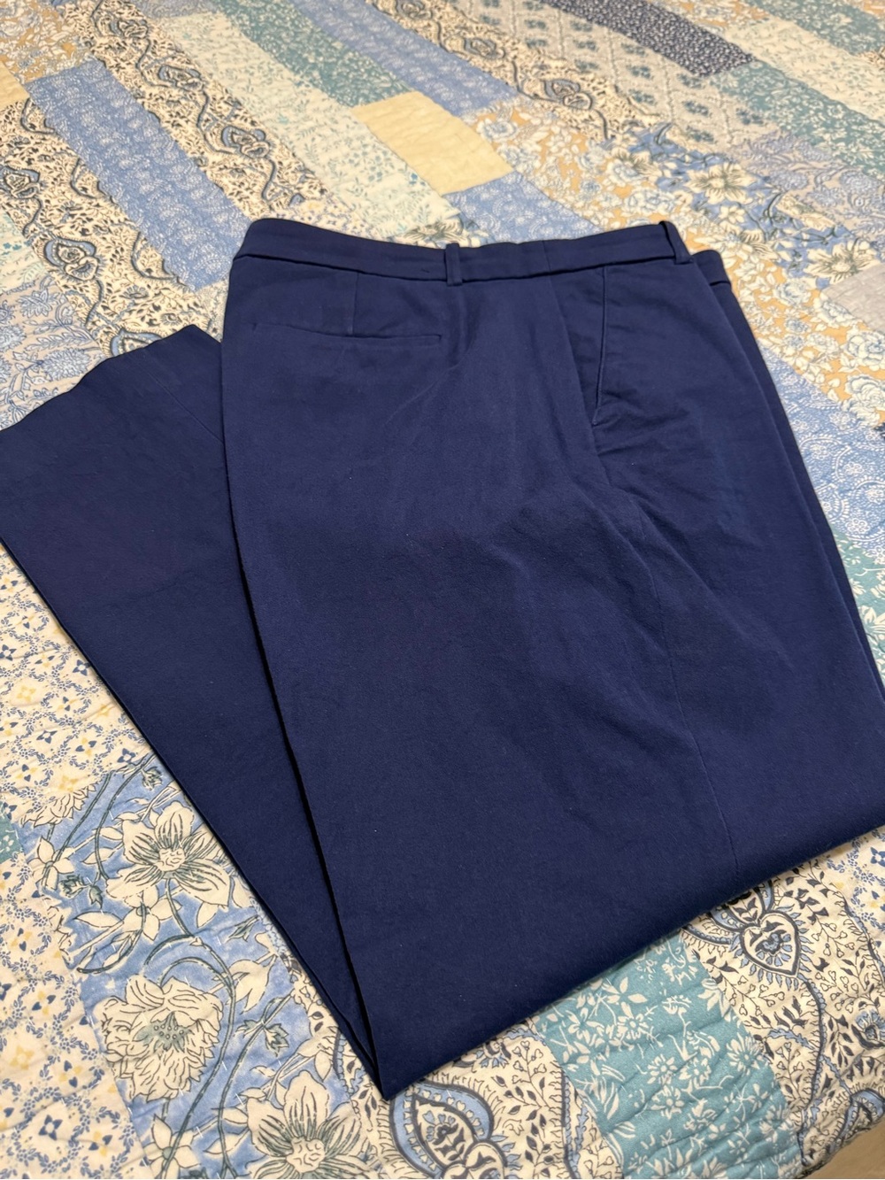 J. Crew Kallie Navy Flat-Front Pants size 12